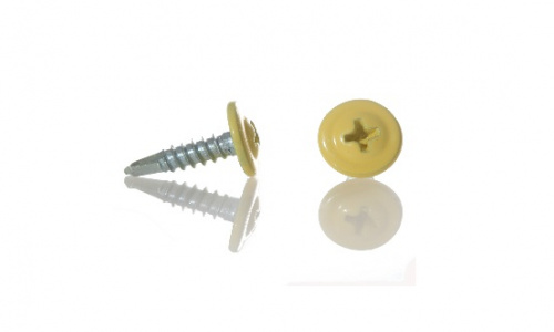 Саморез ПШ 4,2х19 мм RAL 1018 сверло