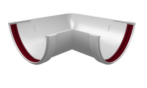 Угол желоба 90 град. универ. ПВХ белый GL